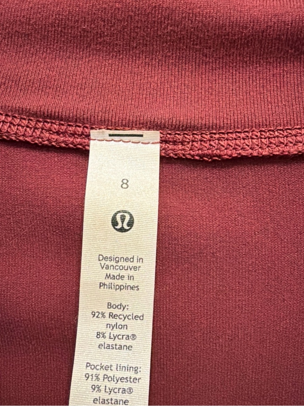 Lululemon It’s Rulu Run Half Zip Cropped | Mulled Wine Sz 8 - Picture 7 of 7